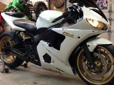 Preisgünstige Yamaha YZF 600 R6 Motorrad Verkleidung 2005 - Weiss Gold