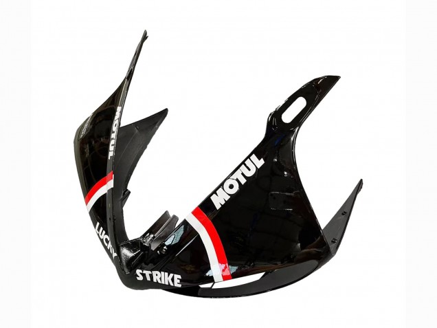Preisgünstige Yamaha YZF 600 R6 Motorrad Verkleidung 2005 - Glanzendes Schwarz Weiss Lucky Strike Motul
