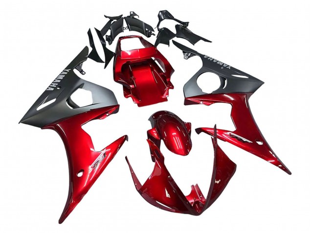 Preisgünstige Yamaha YZF 600 R6 Motorrad Verkleidung Kit 2005 - Rot Matt Schwarz
