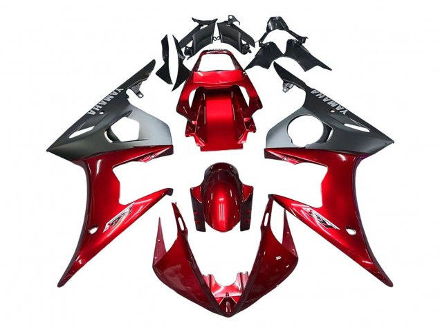 Preisgünstige Yamaha YZF 600 R6 Motorrad Verkleidung Kit 2005 - Rot Matt Schwarz