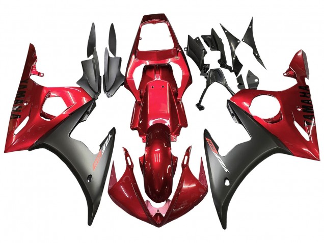 Preisgünstige Yamaha YZF 600 R6 Motorrad Verkleidung 2005 - Rot Matt Schwarz