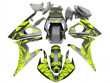 Preisgünstige Yamaha YZF 600 R6 Motorrad Verkleidung 2005 - Matt Schwarz Neon Grun
