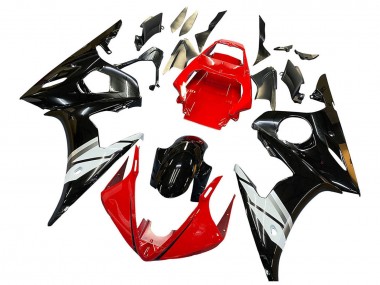 Preisgünstige Yamaha YZF 600 R6 Motorrad Verkleidung 2005 - Rot Weiss Glanzendes Schwarz