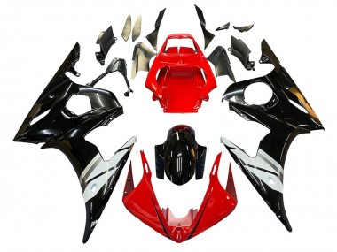 Preisgünstige Yamaha YZF 600 R6 Motorrad Verkleidung 2005 - Rot Weiss Glanzendes Schwarz