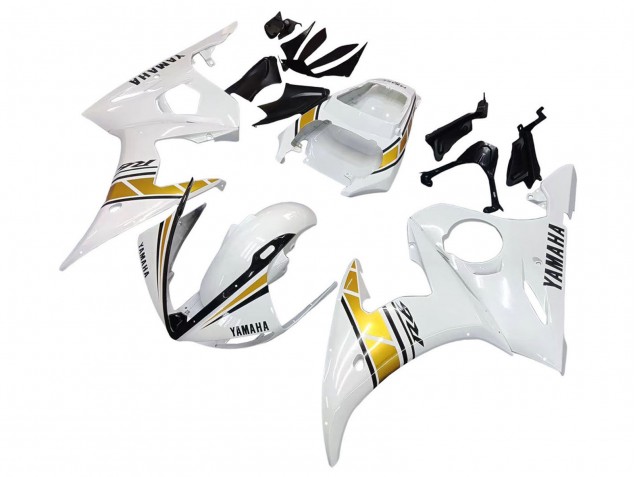 Preisgünstige Yamaha YZF 600 R6 Motorrad Verkleidung 2005 - Weiss Gold Schwarz