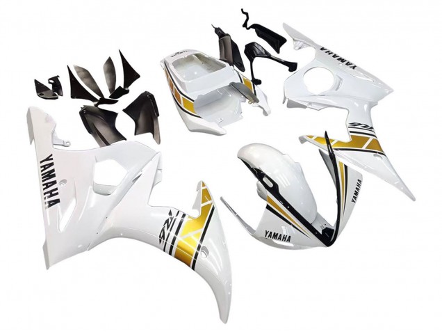 Preisgünstige Yamaha YZF 600 R6 Motorrad Verkleidung 2005 - Weiss Gold Schwarz