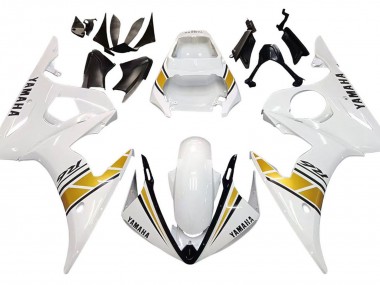 Preisgünstige Yamaha YZF 600 R6 Motorrad Verkleidung 2005 - Weiss Gold Schwarz