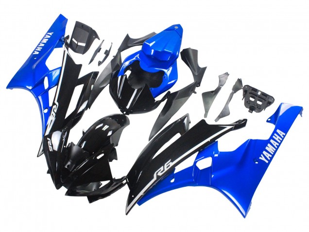 Preisgünstige Yamaha YZF 600 R6 Motorrad Verkleidung 2006-2007 - Blau Glanzendes Schwarz