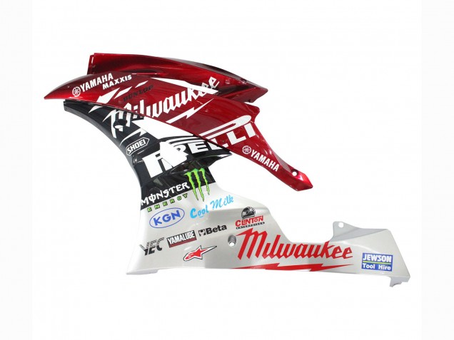 Preisgünstige Yamaha YZF 600 R6 Motorrad Verkleidung 2006-2007 - Weiss Rot Schwarz Grun Monster Milwaukee