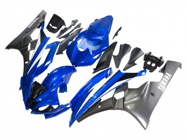 Preisgünstige Yamaha YZF 600 R6 Motorrad Verkleidung 2006-2007 - Blau Weiss Glanzendes Schwarz