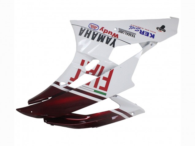 Preisgünstige Yamaha YZF 600 R6 Motorrad Verkleidung 2006-2007 - Weiss Kastanienbraun Rot Fiat Acer Yamalube