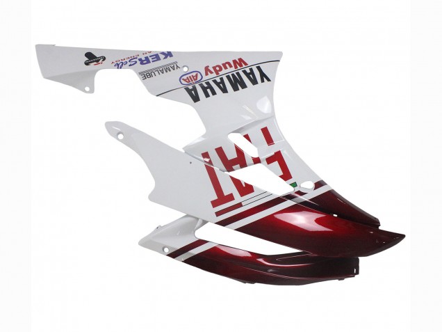 Preisgünstige Yamaha YZF 600 R6 Motorrad Verkleidung 2006-2007 - Weiss Kastanienbraun Rot Fiat Acer Yamalube