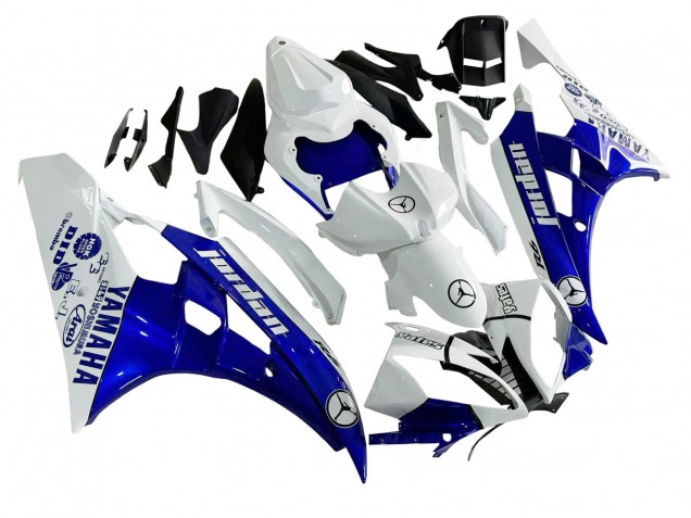 Preisgünstige Yamaha YZF 600 R6 Motorrad Verkleidung 2006-2007 - Weiss Blau Jordan