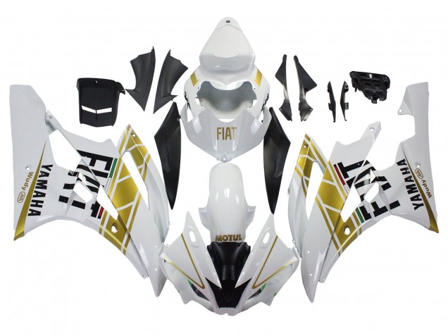 Preisgünstige Yamaha YZF 600 R6 Motorrad Verkleidung 2006-2007 - Weiss Gold Schwarz Fiat