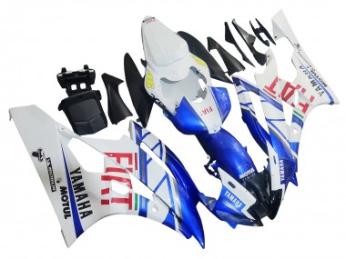 Preisgünstige Yamaha YZF 600 R6 Motorrad Verkleidung 2006-2007 - Weiss Blau Rot Fiat Motul Michelin