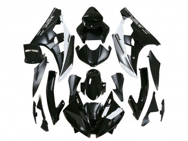 Preisgünstige Yamaha YZF 600 R6 Motorrad Verkleidung 2006-2007 - Glanzendes Schwarz Matt Schwarz Weiss Motul Michelin