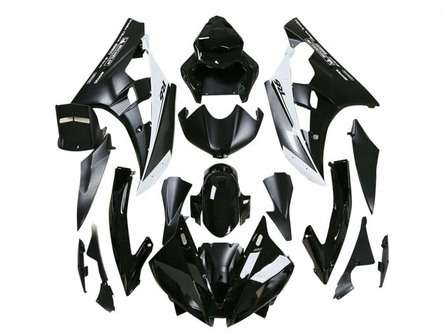 Preisgünstige Yamaha YZF 600 R6 Motorrad Verkleidung 2006-2007 - Glanzendes Schwarz Matt Schwarz Weiss Motul Michelin