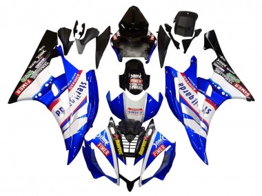 Preisgünstige Yamaha YZF 600 R6 Motorrad Verkleidung 2006-2007 - Weiss Blau Schwarz Fimer Volvo Yamalube Sterilgarda