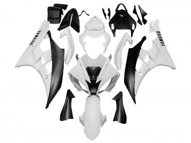 Preisgünstige Yamaha YZF 600 R6 Motorrad Verkleidung 2006-2007 - Weiss Matt Schwarz