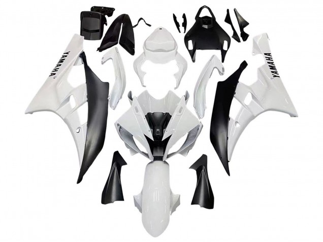 Preisgünstige Yamaha YZF 600 R6 Motorrad Verkleidung 2006-2007 - Weiss Matt Schwarz