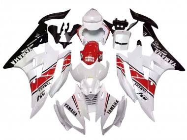 Preisgünstige Yamaha YZF 600 R6 Motorrad Verkleidung 2006-2007 - Weiss Rot Schwarz Motul