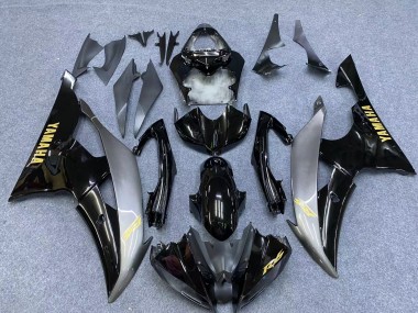 Preisgünstige Yamaha YZF 600 R6 Motorrad Verkleidung 2006-2007 - Silber Glanzendes Schwarz Gold Aufkleber