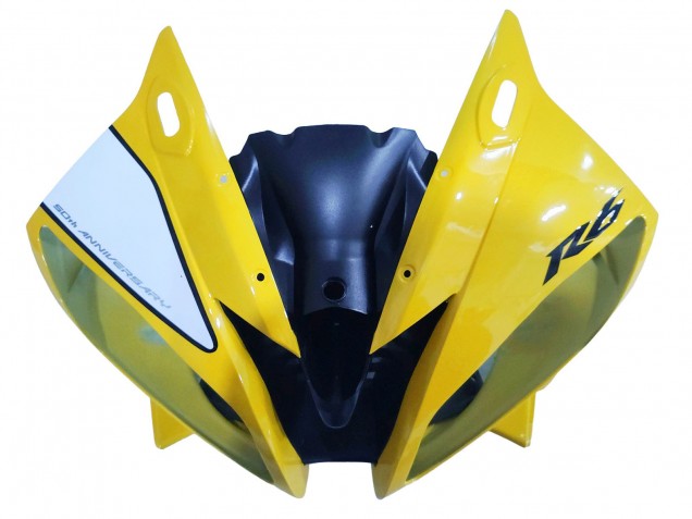 Preisgünstige Yamaha YZF 600 R6 Motorrad Verkleidung 2006-2007 - Gelb Weiss Glanzendes Schwarz Motul