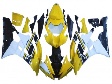 Preisgünstige Yamaha YZF 600 R6 Motorrad Verkleidung 2006-2007 - Gelb Weiss Glanzendes Schwarz Motul