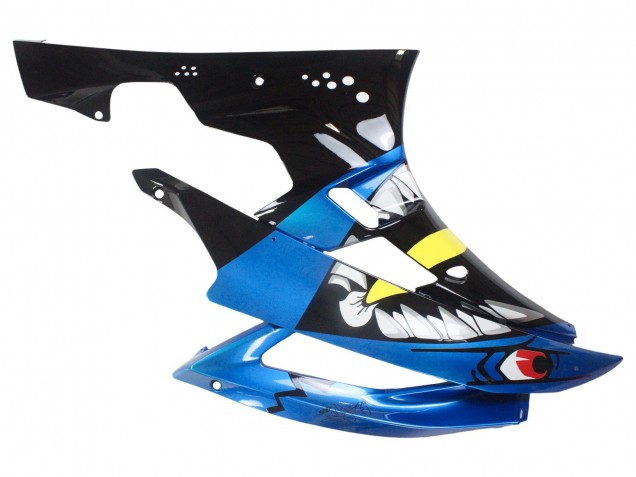 Preisgünstige Yamaha YZF 600 R6 Motorrad Verkleidung 2006-2007 - Blau Neon Grun Schwarz Hai
