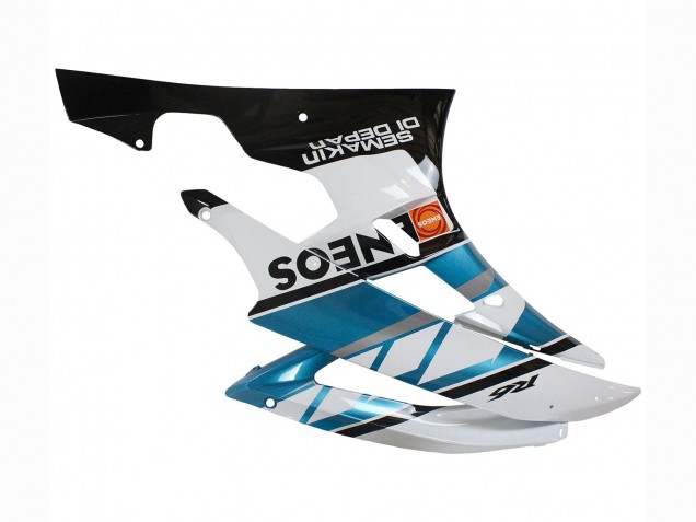 Preisgünstige Yamaha YZF 600 R6 Motorrad Verkleidung 2006-2007 - Weiss Blau Schwarz Semakin Didepan ENEOS