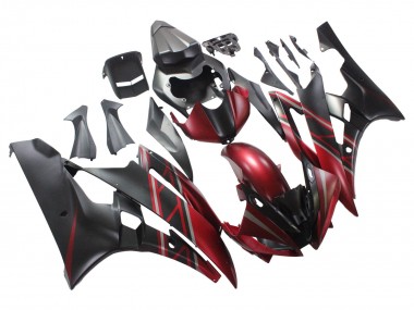 Preisgünstige Yamaha YZF 600 R6 Motorrad Verkleidung 2006-2007 - Rot Matt Schwarz