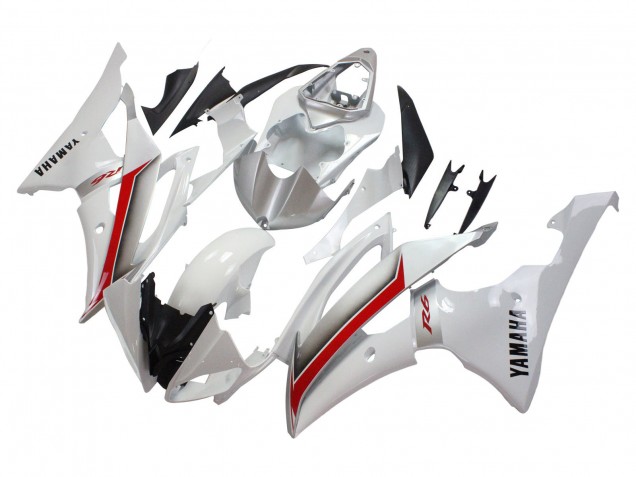 Preisgünstige Yamaha YZF 600 R6 Motorrad Verkleidung 2008-2016 - Weiss Rot