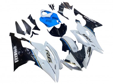 Preisgünstige Yamaha YZF 600 R6 Motorrad Verkleidung 2008-2016 - Weiss Blau Glanzendes Schwarz
