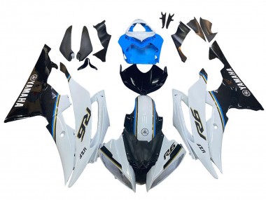 Preisgünstige Yamaha YZF 600 R6 Motorrad Verkleidung 2008-2016 - Weiss Blau Glanzendes Schwarz