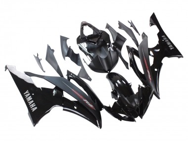 Preisgünstige Yamaha YZF 600 R6 Motorrad Verkleidung 2008-2016 - Glanzendes Schwarz Matt Schwarz