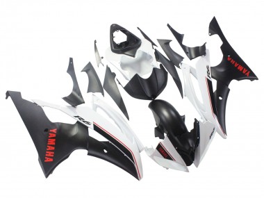 Preisgünstige Yamaha YZF 600 R6 Motorrad Verkleidung 2008-2016 - Weiss Matt Schwarz Rot Aufkleber