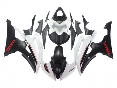 Preisgünstige Yamaha YZF 600 R6 Motorrad Verkleidung 2008-2016 - Weiss Matt Schwarz Rot Aufkleber