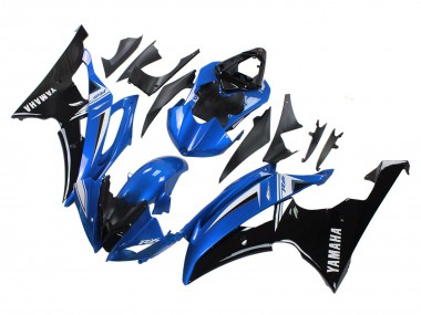 Preisgünstige Yamaha YZF 600 R6 Motorrad Verkleidung 2008-2016 - Weiss Blau Glanzendes Schwarz