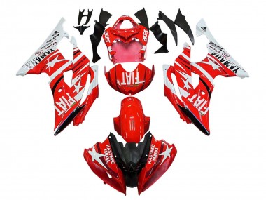 Preisgünstige Yamaha YZF 600 R6 Motorrad Verkleidung 2008-2016 - Weiss Rot Schwarz Fiat Acer