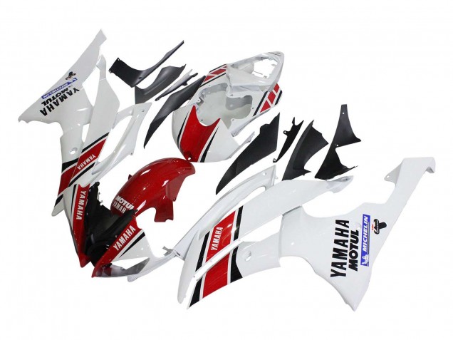 Preisgünstige Yamaha YZF 600 R6 Motorrad Verkleidung 2008-2016 - Weiss Rot Schwarz Motul Michelin