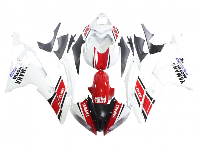Preisgünstige Yamaha YZF 600 R6 Motorrad Verkleidung 2008-2016 - Weiss Rot Schwarz Motul Michelin