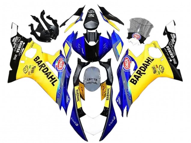 Preisgünstige Yamaha YZF 600 R6 Motorrad Verkleidung 2008-2016 - Gelb Blau Schwarz Bardahl