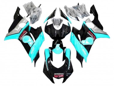 Preisgünstige Yamaha YZF 600 R6 Motorrad Verkleidung 2008-2016 - Hellblau Glanzendes Schwarz Petronas