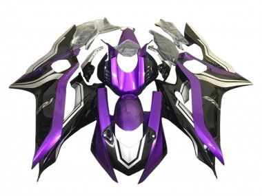 Preisgünstige Yamaha YZF 600 R6 Motorrad Verkleidung 2017-2023 - Silber Lila Glanzendes Schwarz