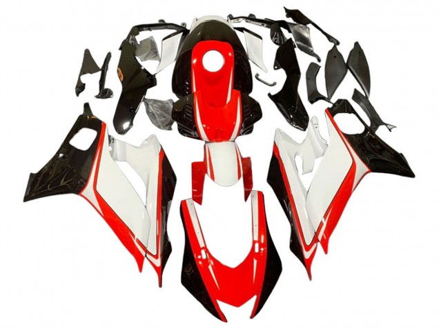 Preisgünstige Yamaha YZF 600 R6 Motorrad Verkleidung 2017-2023 - Weiss Rot Glanzendes Schwarz