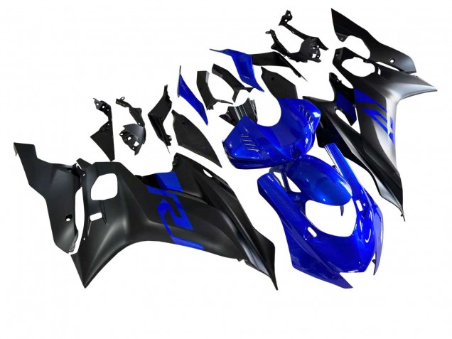 Preisgünstige Yamaha YZF 600 R6 Motorrad Verkleidung 2017-2023 - Blau Matt Schwarz