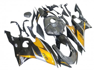 Preisgünstige Yamaha YZF 600 R6 Motorrad Verkleidung 2017-2023 - Gold Schwarz Carbonfaser