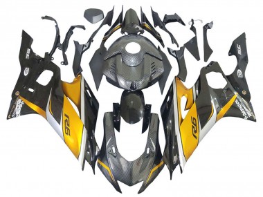 Preisgünstige Yamaha YZF 600 R6 Motorrad Verkleidung 2017-2023 - Gold Schwarz Carbonfaser