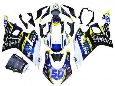 Preisgünstige Yamaha YZF 600 R6 Motorrad Verkleidung 2017-2023 - Weiss Gelb Blau