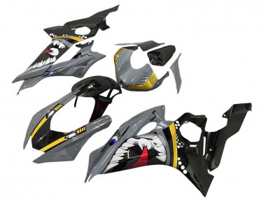 Preisgünstige Yamaha YZF 600 R6 Motorrad Verkleidung 2017-2023 - Grau Gelb Glanzendes Schwarz Hai